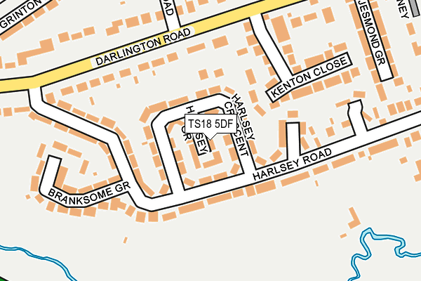 TS18 5DF map - OS OpenMap – Local (Ordnance Survey)