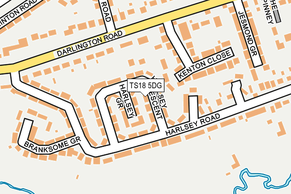 TS18 5DG map - OS OpenMap – Local (Ordnance Survey)