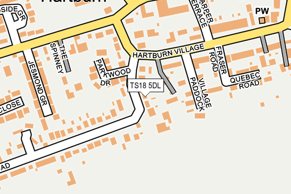 TS18 5DL map - OS OpenMap – Local (Ordnance Survey)