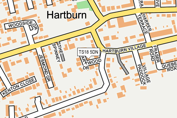 TS18 5DN map - OS OpenMap – Local (Ordnance Survey)