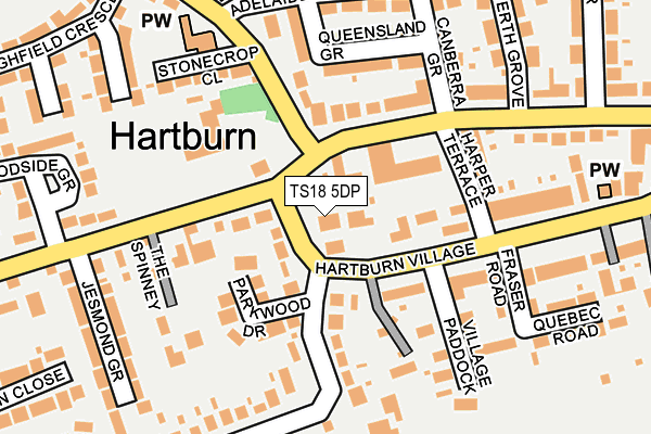 TS18 5DP map - OS OpenMap – Local (Ordnance Survey)