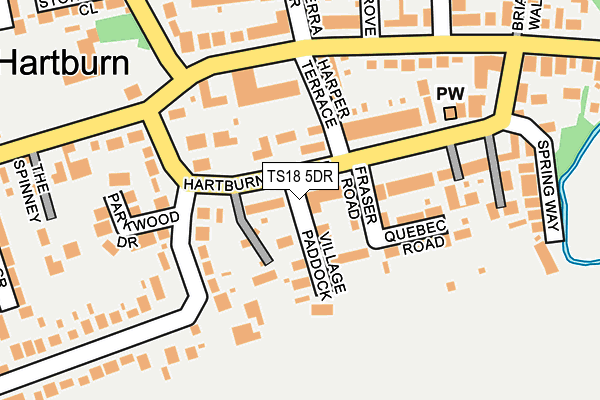 TS18 5DR map - OS OpenMap – Local (Ordnance Survey)