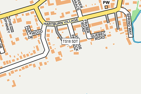 TS18 5DT map - OS OpenMap – Local (Ordnance Survey)