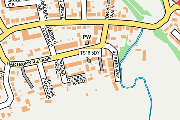 TS18 5DY map - OS OpenMap – Local (Ordnance Survey)