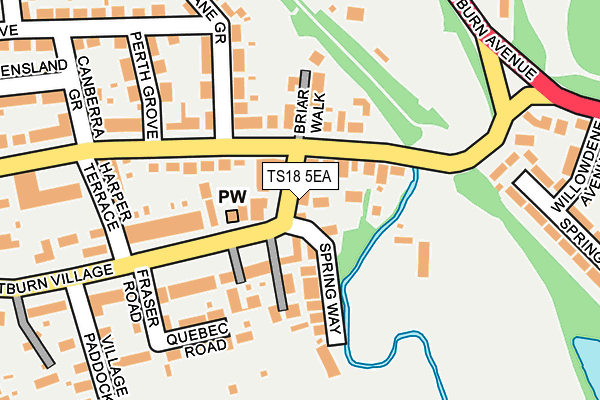 TS18 5EA map - OS OpenMap – Local (Ordnance Survey)