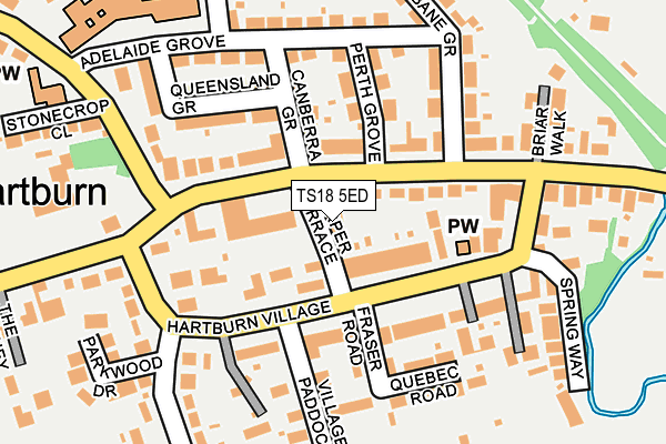 TS18 5ED map - OS OpenMap – Local (Ordnance Survey)