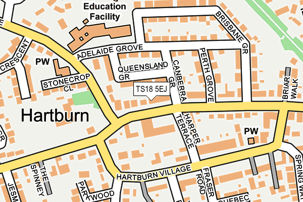 TS18 5EJ map - OS OpenMap – Local (Ordnance Survey)