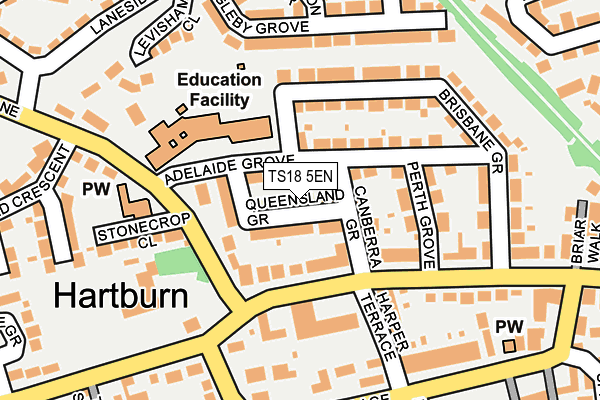 TS18 5EN map - OS OpenMap – Local (Ordnance Survey)