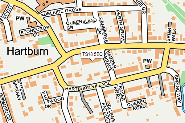 TS18 5EQ map - OS OpenMap – Local (Ordnance Survey)