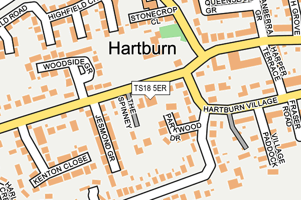 TS18 5ER map - OS OpenMap – Local (Ordnance Survey)