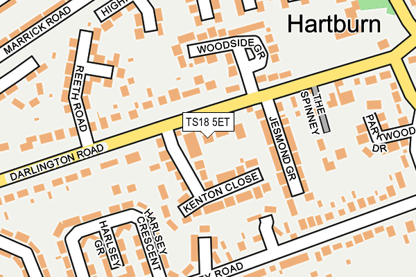 TS18 5ET map - OS OpenMap – Local (Ordnance Survey)