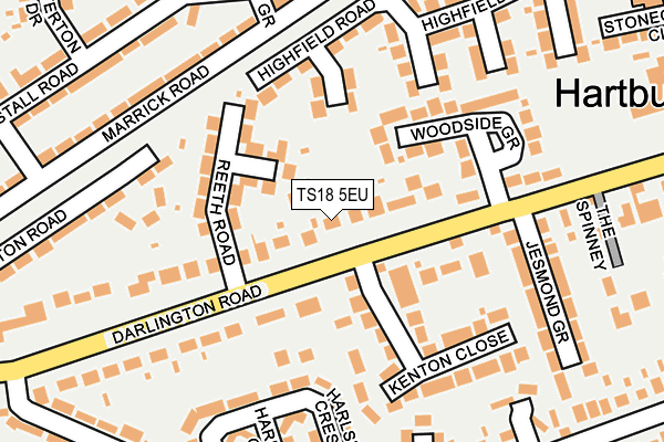 TS18 5EU map - OS OpenMap – Local (Ordnance Survey)