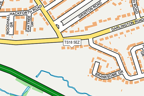 TS18 5EZ map - OS OpenMap – Local (Ordnance Survey)