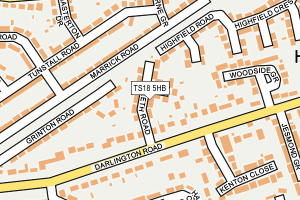 TS18 5HB map - OS OpenMap – Local (Ordnance Survey)