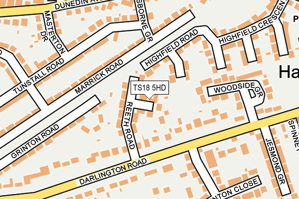 TS18 5HD map - OS OpenMap – Local (Ordnance Survey)