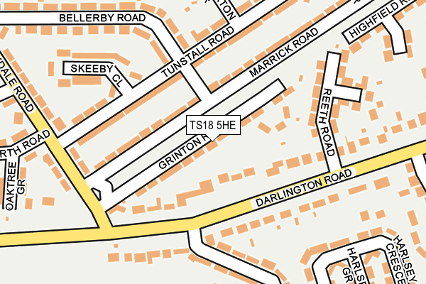 TS18 5HE map - OS OpenMap – Local (Ordnance Survey)