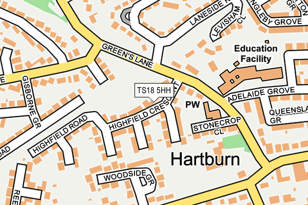 TS18 5HH map - OS OpenMap – Local (Ordnance Survey)