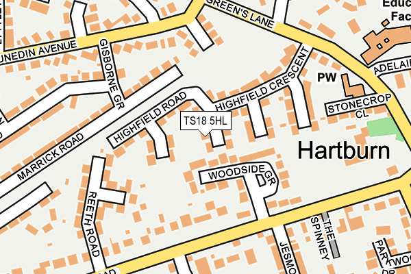 TS18 5HL map - OS OpenMap – Local (Ordnance Survey)