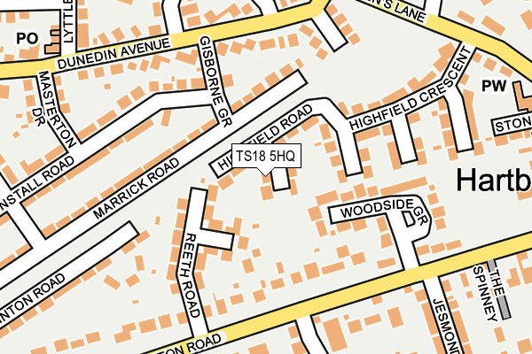 TS18 5HQ map - OS OpenMap – Local (Ordnance Survey)