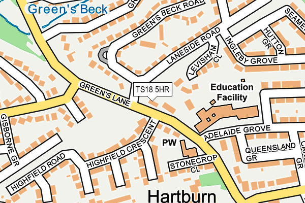 TS18 5HR map - OS OpenMap – Local (Ordnance Survey)