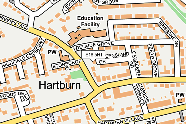 TS18 5HT map - OS OpenMap – Local (Ordnance Survey)