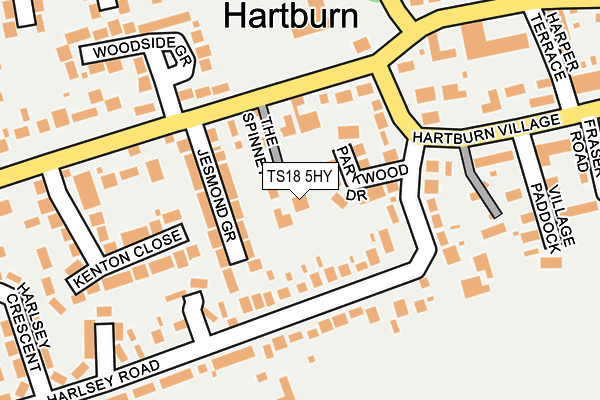 TS18 5HY map - OS OpenMap – Local (Ordnance Survey)