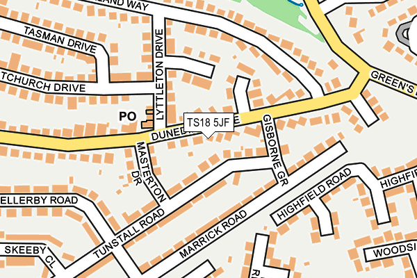 TS18 5JF map - OS OpenMap – Local (Ordnance Survey)