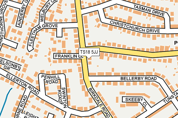 TS18 5JJ map - OS OpenMap – Local (Ordnance Survey)