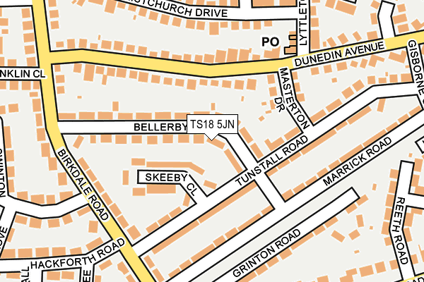 TS18 5JN map - OS OpenMap – Local (Ordnance Survey)