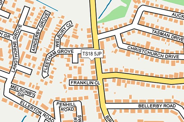 TS18 5JP map - OS OpenMap – Local (Ordnance Survey)