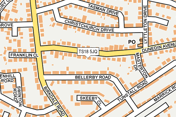 TS18 5JQ map - OS OpenMap – Local (Ordnance Survey)