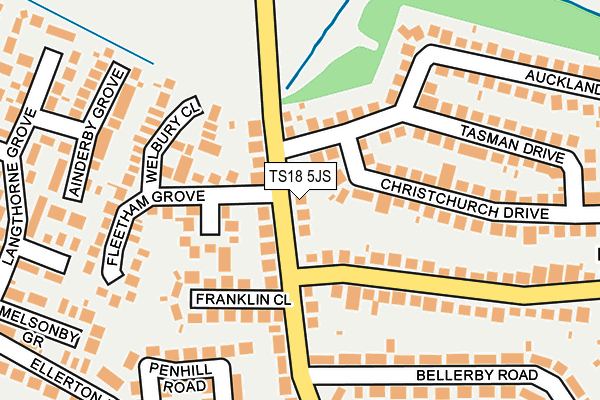 TS18 5JS map - OS OpenMap – Local (Ordnance Survey)