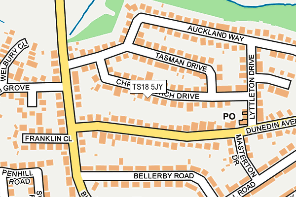 TS18 5JY map - OS OpenMap – Local (Ordnance Survey)