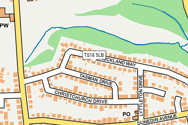 TS18 5LB map - OS OpenMap – Local (Ordnance Survey)