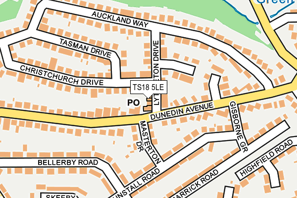 TS18 5LE map - OS OpenMap – Local (Ordnance Survey)