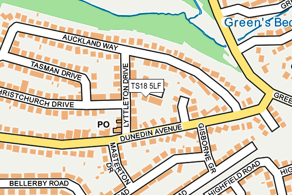 TS18 5LF map - OS OpenMap – Local (Ordnance Survey)