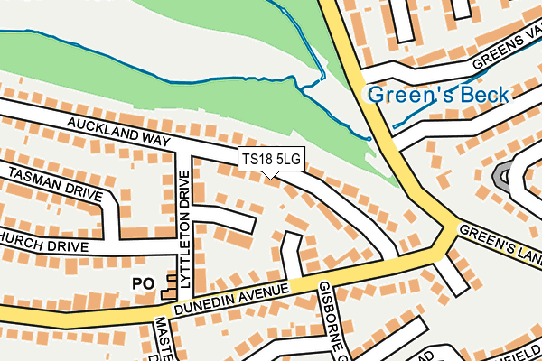 TS18 5LG map - OS OpenMap – Local (Ordnance Survey)