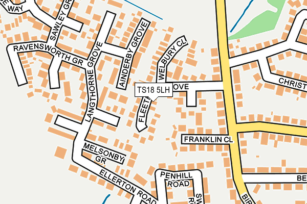 TS18 5LH map - OS OpenMap – Local (Ordnance Survey)