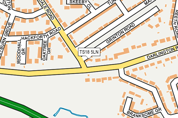 TS18 5LN map - OS OpenMap – Local (Ordnance Survey)