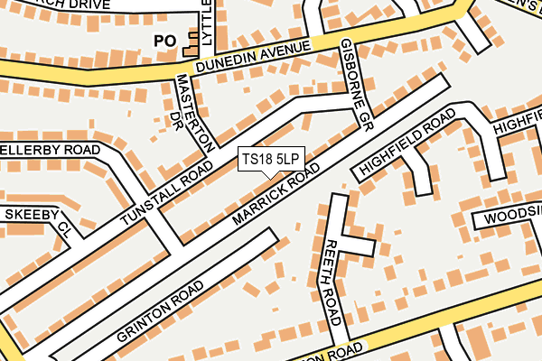 TS18 5LP map - OS OpenMap – Local (Ordnance Survey)