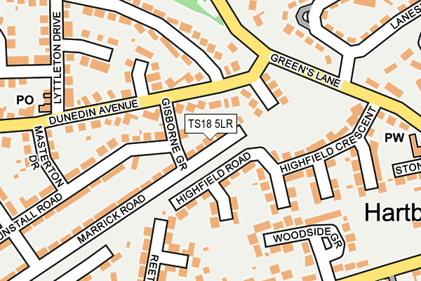 TS18 5LR map - OS OpenMap – Local (Ordnance Survey)