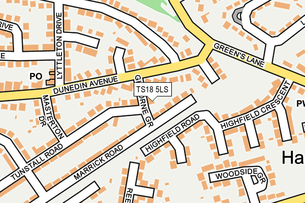 TS18 5LS map - OS OpenMap – Local (Ordnance Survey)