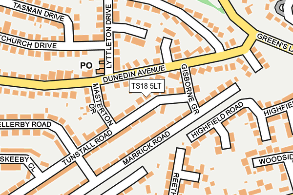 TS18 5LT map - OS OpenMap – Local (Ordnance Survey)