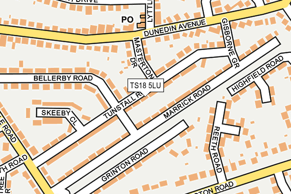 TS18 5LU map - OS OpenMap – Local (Ordnance Survey)