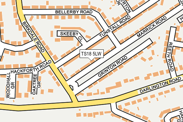 TS18 5LW map - OS OpenMap – Local (Ordnance Survey)