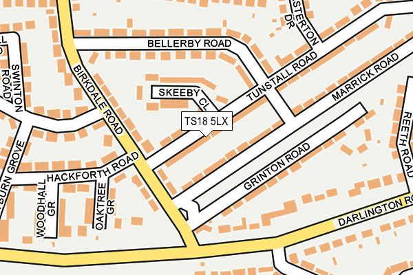 TS18 5LX map - OS OpenMap – Local (Ordnance Survey)