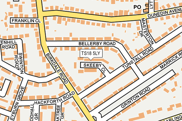 TS18 5LY map - OS OpenMap – Local (Ordnance Survey)