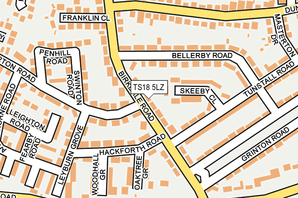 TS18 5LZ map - OS OpenMap – Local (Ordnance Survey)