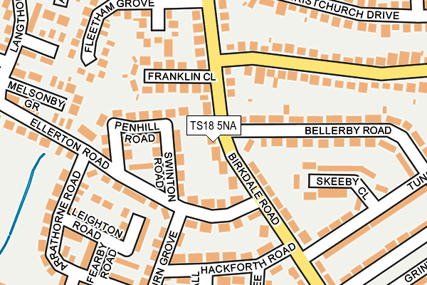 TS18 5NA map - OS OpenMap – Local (Ordnance Survey)