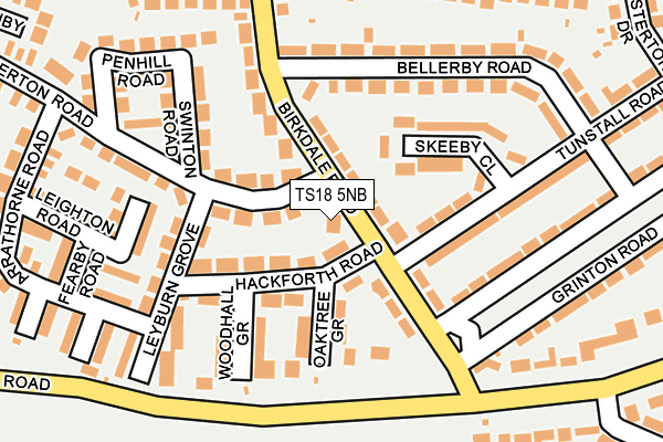 TS18 5NB map - OS OpenMap – Local (Ordnance Survey)